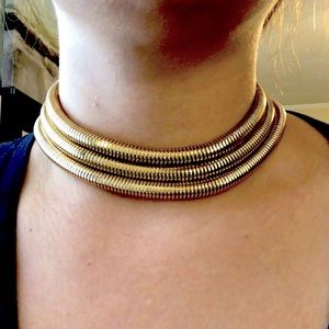 Gold toned choker necklace